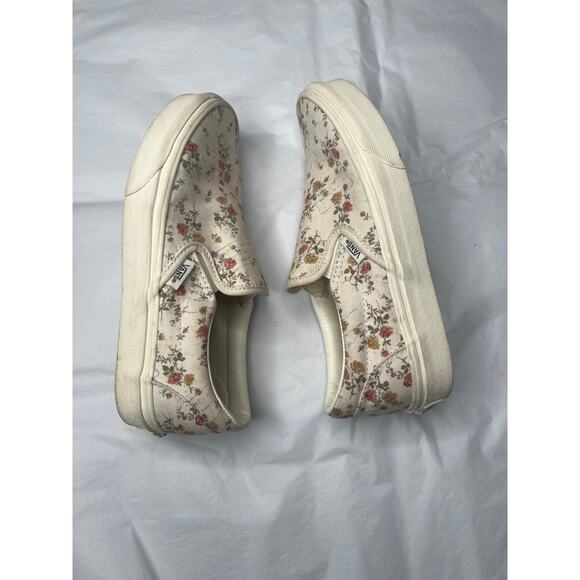 Vans  unisex,  5 mens 6.5 women’s  floral  slip on white/pink school walking - Picture 6 of 9